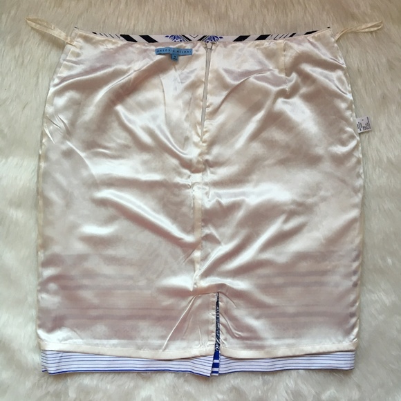Antonio Melanie Blue & White Pencil Skirt Size 14 - Picture 6 of 10